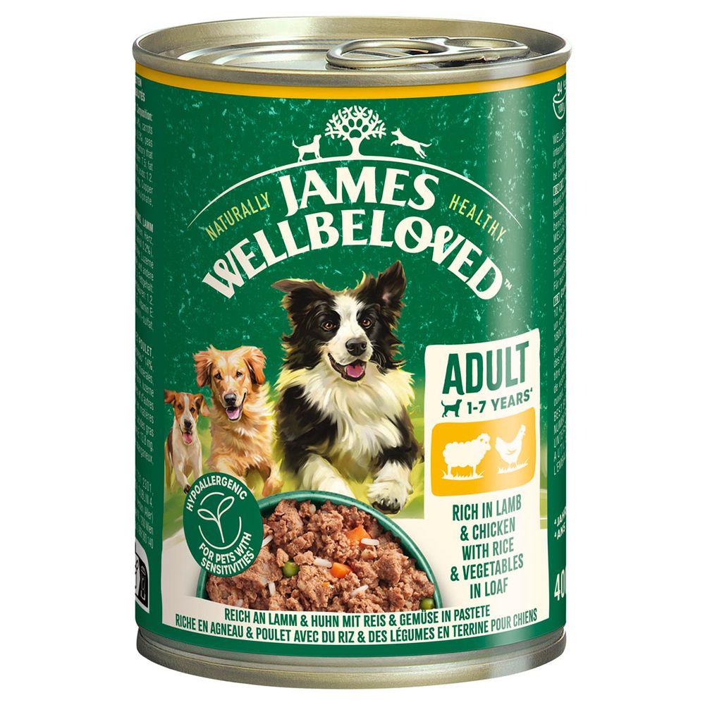 James Wellbeloved Adult Dog Hypoallergenic Lamb & Chicken in Pâté 6 x 400g