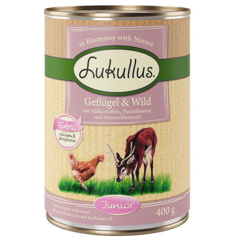 Lukullus Junior Mixed Trial Pack 6 x 400g Mix 1: 6 x 400g