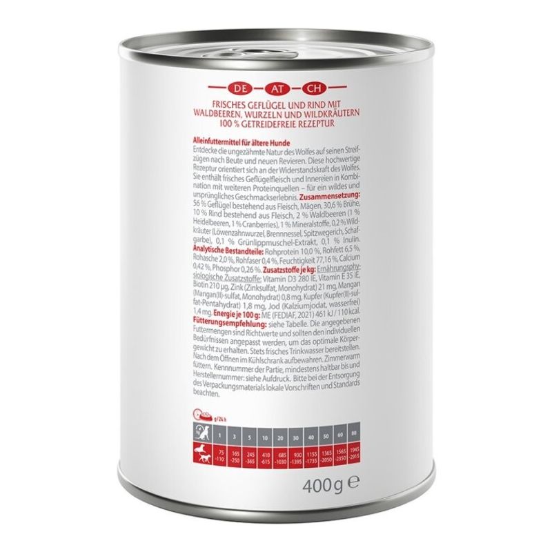 Wolf of Wilderness Senior 6 x 400g - With lots of fresh poultry Mixed Pack (2x Sandy Path, 2x Stony Creek, 2x Muddy Routes)