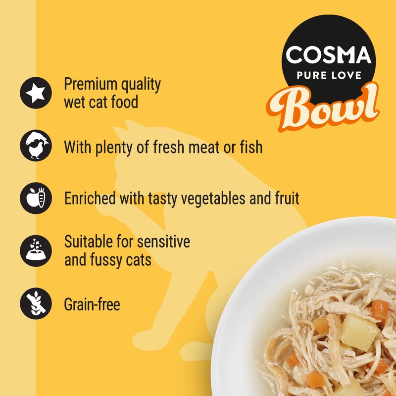 Cosma Bowl 6 x 80g Mixed Pack (4 Varieties)
