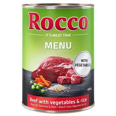 Rocco Menu 6 x 400g Beef, Vegetables & Rice