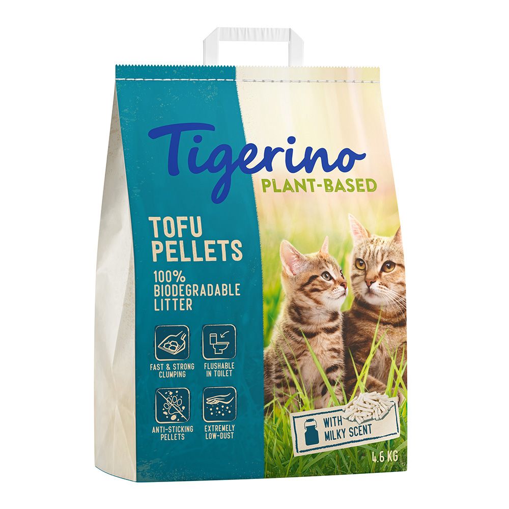 Tigerino Plant-Based Litter Tofu Pellets - Milky Scent 11 l (4,6 kg)