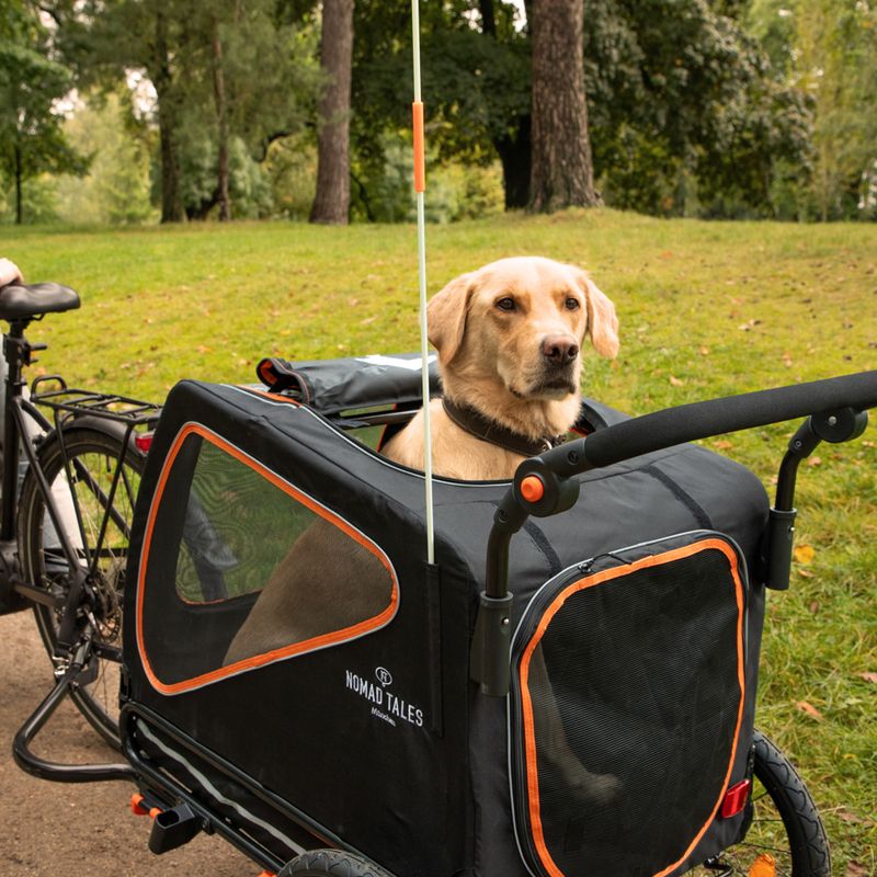 Nomad Tales Spirit Bike Trailer - Ebony/Tangerine 145 x 72 x 102 cm (L x W x H), up to 45kg