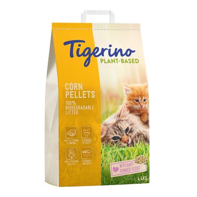 Tigerino Plant-Based Litter Corn Pellets - Baby Powder Scent 7l
