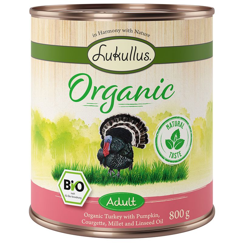 Lukullus Organic Adult Turkey with Zucchini 6 x 800g