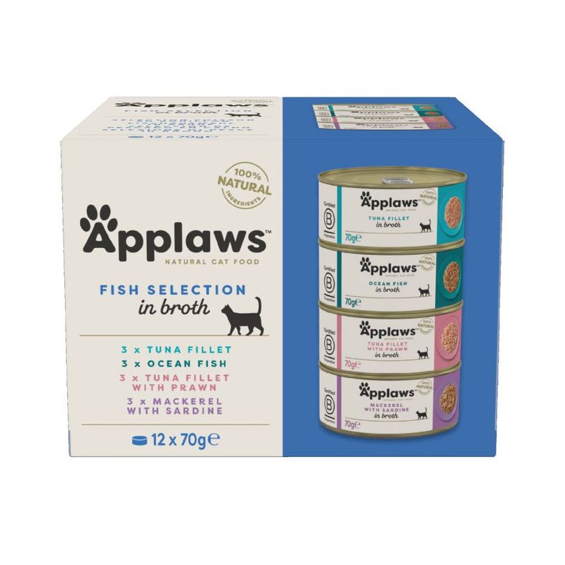 Applaws Cat Food 70g - Tuna / Fish Mixed Pack: Fish Collection 12 x 70g