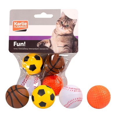 Karlie Cat Toy Sponge Rubber Ball 4 piece