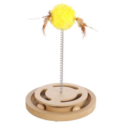 Flamingo Kitty Brain Train with Feathers Cat Toy 1 Toy