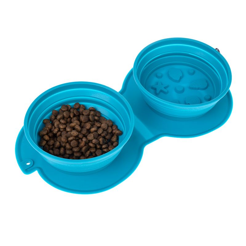 TIAKI Sea Shell Silicone Double Travel Bowl 2 x 600ml