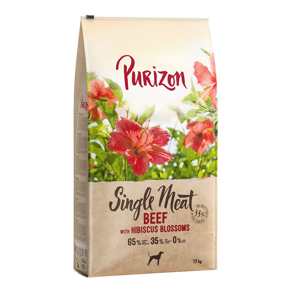 Purizon Single Meat Adult Dog - Grain-Free Beef with Hibiscus Blossoms 1kg