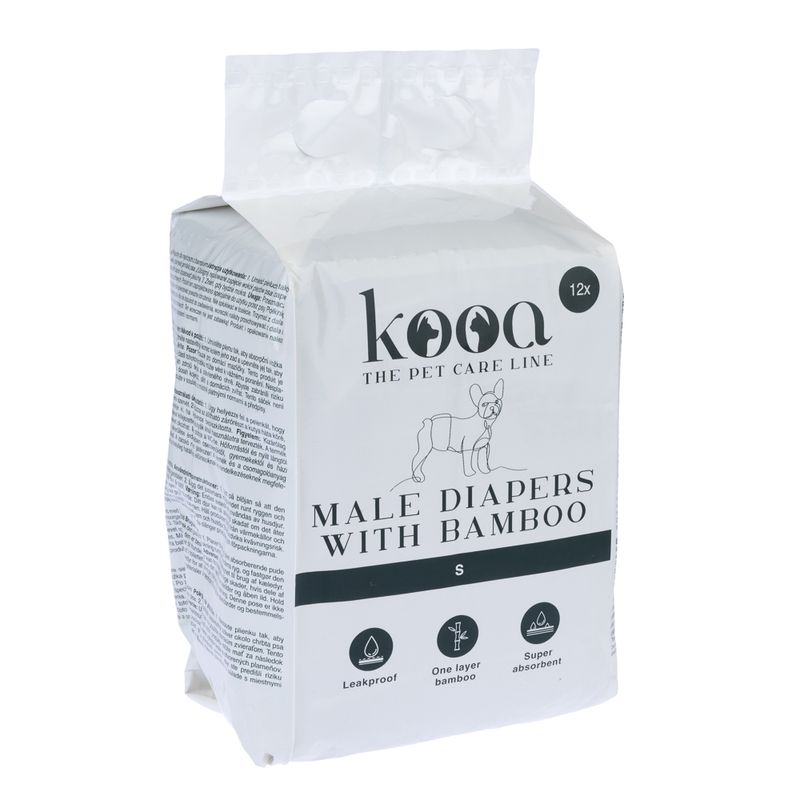 kooa Male Diapers with Bamboo Size XS: 20 - 26 cm, 12 Nappies