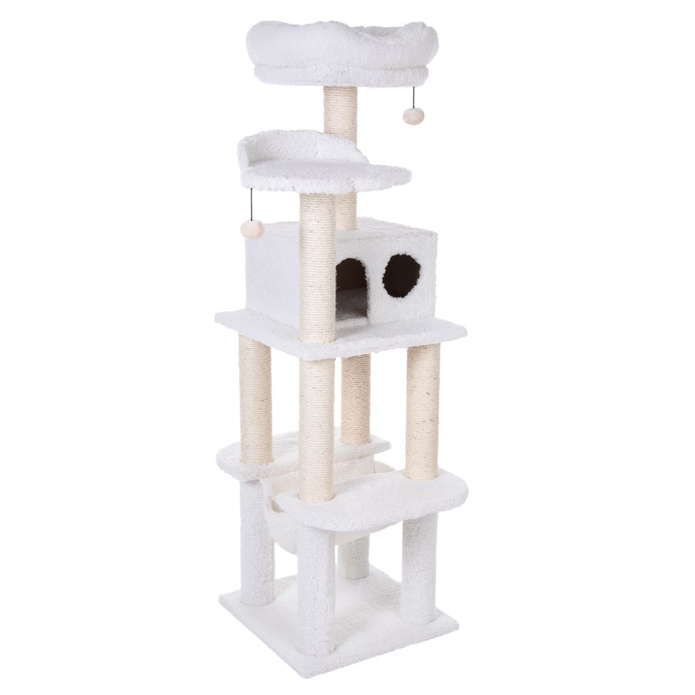 Fluffy II Cat Tree Wool White