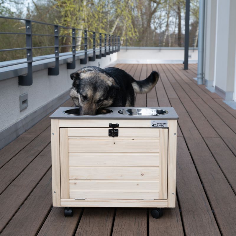 Modern Living Inari Wooden Storage Box with Double Bowl 53 x 30 x 43.5 cm (L x W x H)