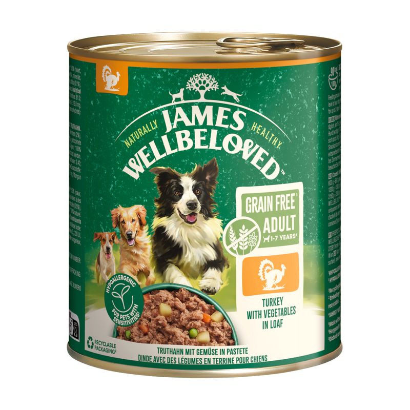 James Wellbeloved Grain Free Adult Dog Hypoallergenic Turkey 6 x 800g