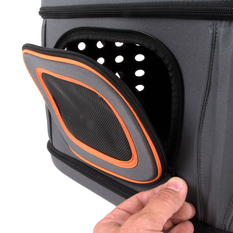 Collapsible Transport Case Grey & Orange: 42 x 32 x 30cm (L x W x H)