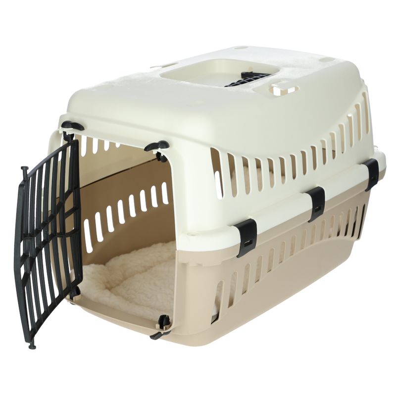 Kerbl Pet Transport Box Expedion Taupe/beige: 45 x 30 x 30cm (L x W x H)