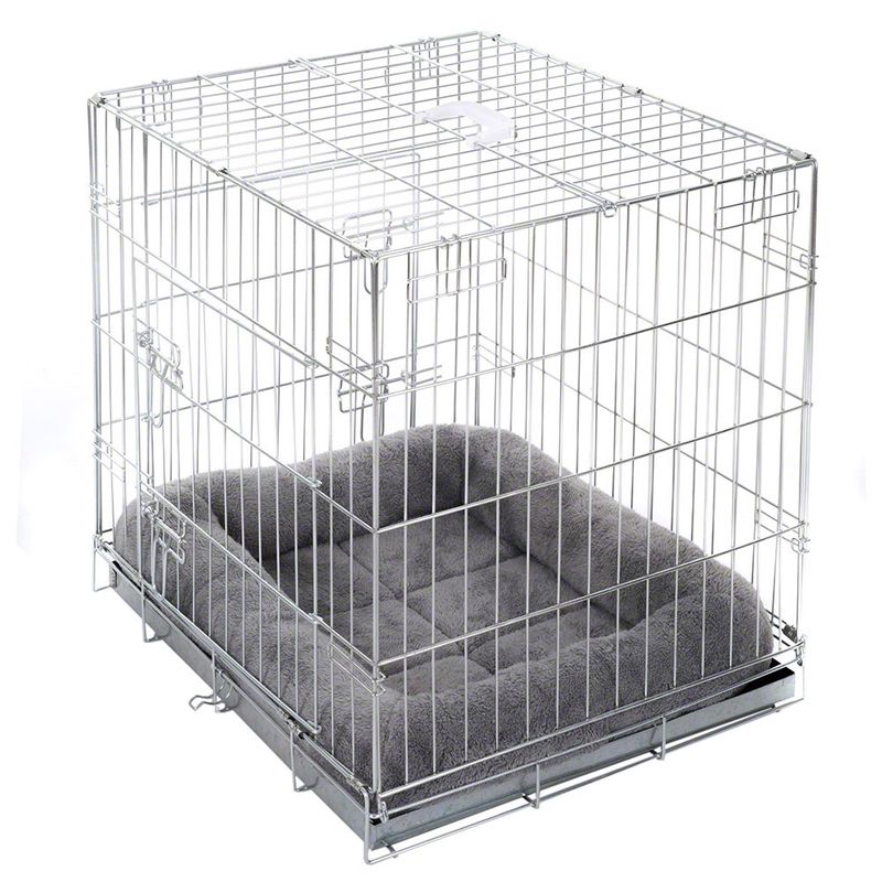 Double Door Crate with Cushion S: 63 x 55 x 61 cm (L x W x H)