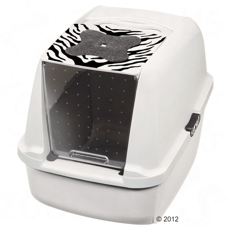 Catit Jumbo Litter Box – White Tiger White with Tiger Print