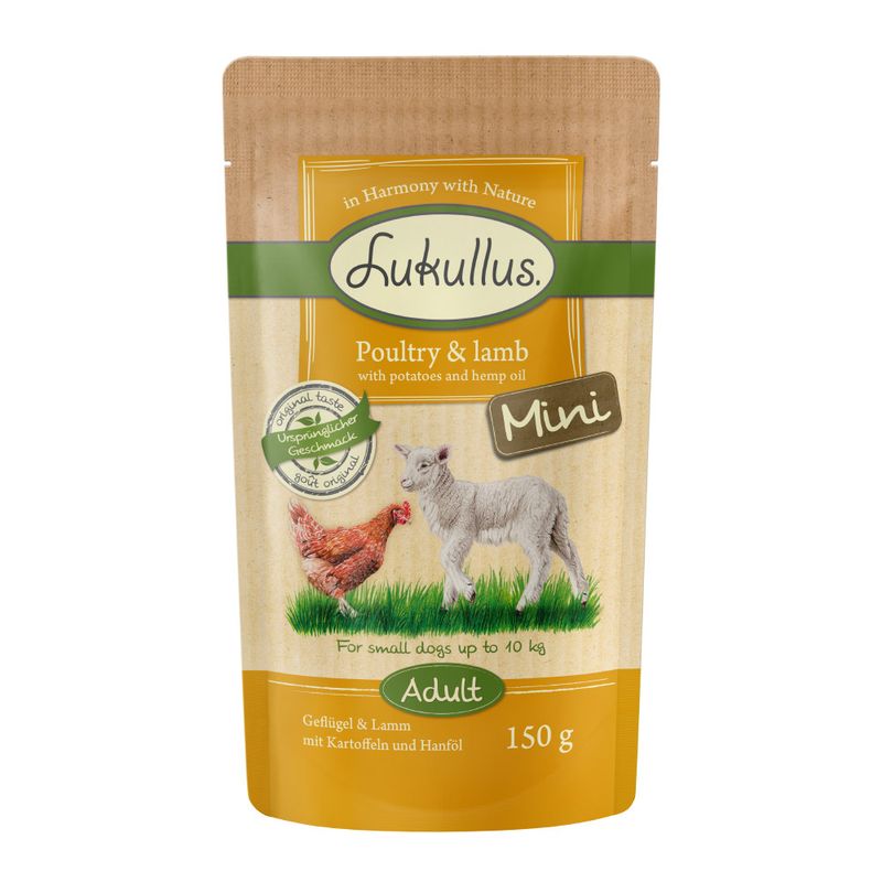 Lukullus Natural Adult Mini Grain-free Pouches Mixed Trial Pack 6 x 150g