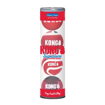 KONG Signature Dog Play Balls 4 balls, size M: approx. 7cm (diameter)