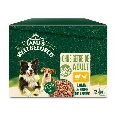 James Wellbeloved Grain Free Hypoallergenic Lamb & Chicken with Vegetables 12 x 90g