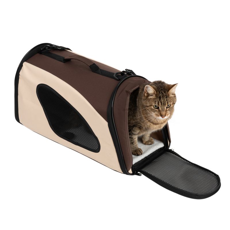 Pet Carrier Brown & Beige: 54 x 26 x 30cm (L x W x H)