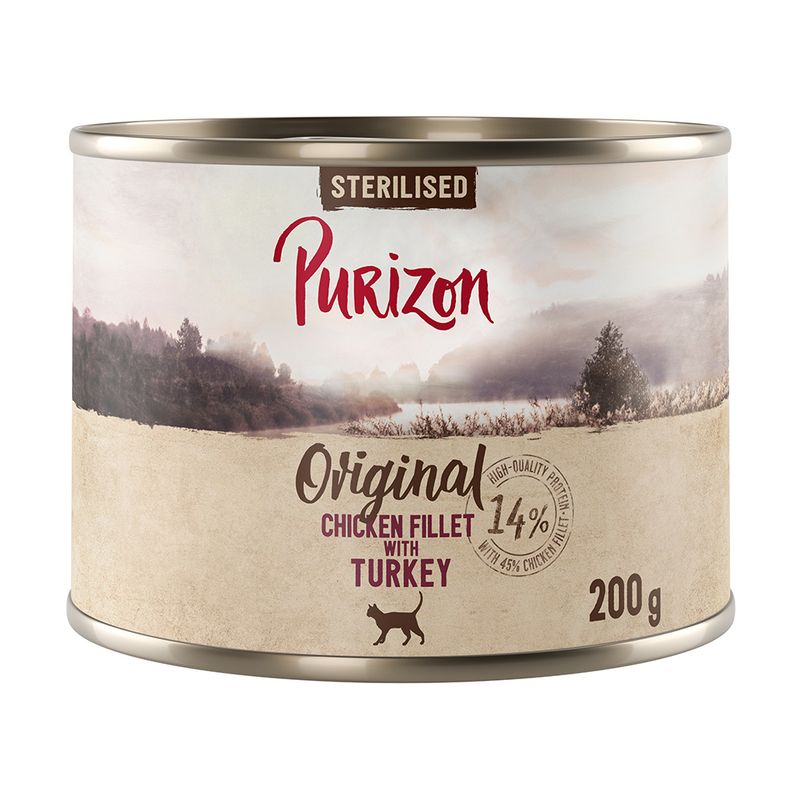 Purizon Adult Grain-Free Sterilised 6 x 200g Chicken Fillet with Salmon