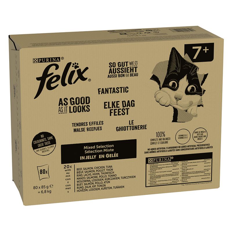 Felix As Good As It Looks Jumbo Pack 80 x 85g Fish Mix (4 Varieties)