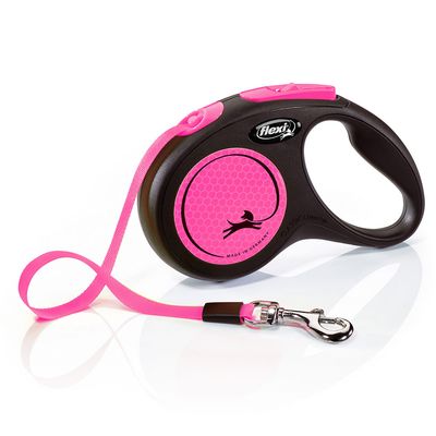 flexi New Neon Pink Harness 5m Lead M: up to 25kg