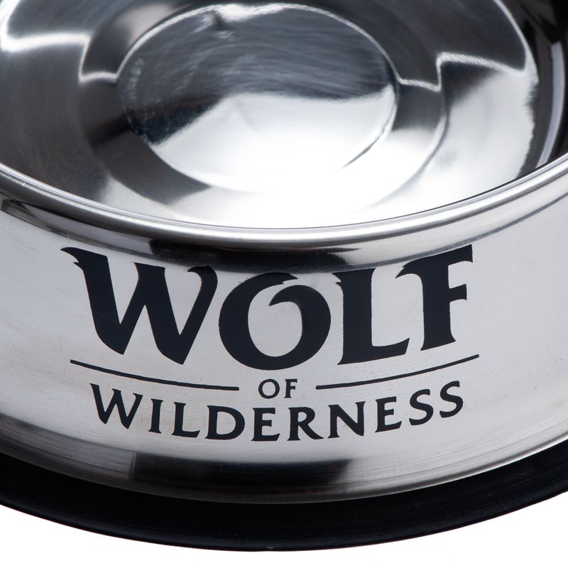 Wolf of Wilderness Stainless Steel Non-Slip Dog Bowl 0.85 litre, diameter 23cm