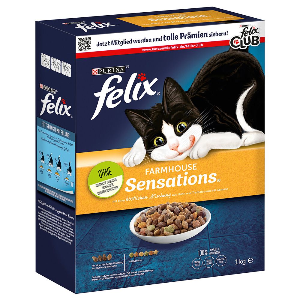 Felix Farmhouse Sensations Dry Cat Food with Poultry 1kg