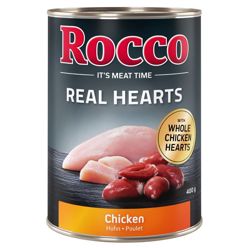 Rocco Real Hearts 6 x 400g Beef with whole Chicken Hearts
