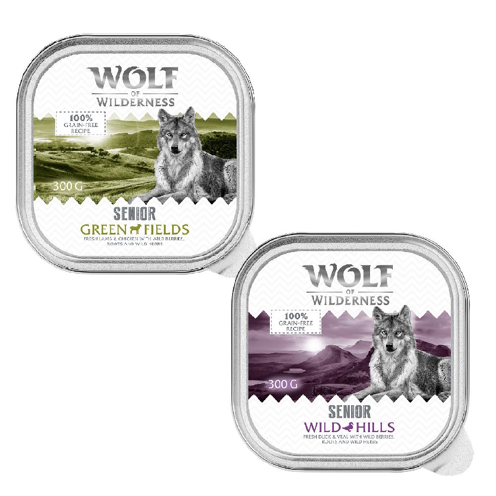 Wolf of Wilderness Senior - Duo-Protein Recipes Green Fields - Lamb & Chicken (6 x 300g)