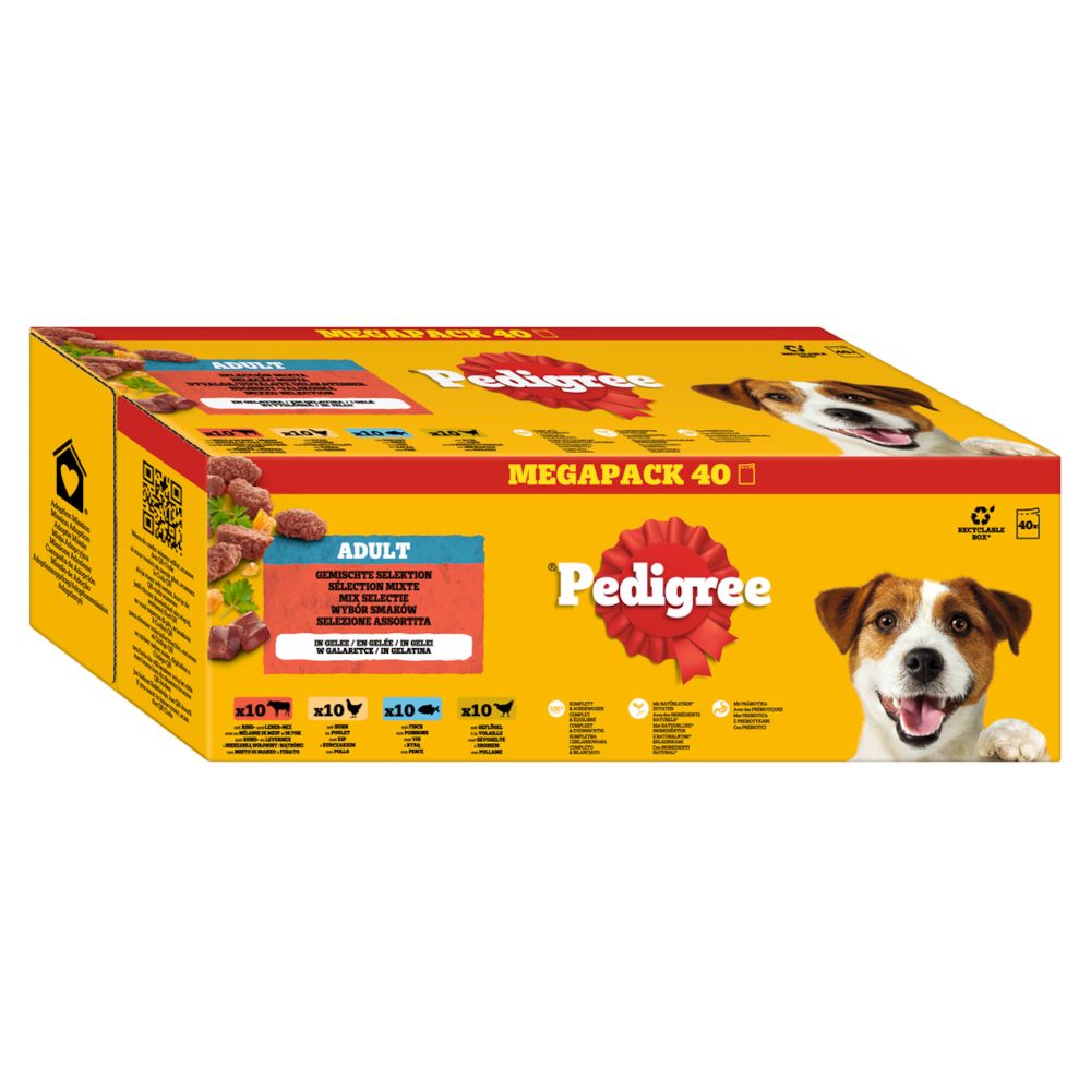 Pedigree Pouch 40 x 100g Mixed Selection in Jelly (4 Varieties)