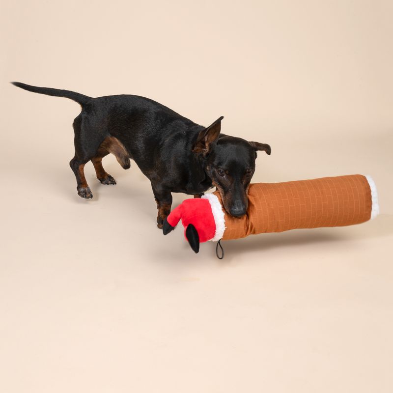 TIAKI Santa's Chimney Plush Dog Toy approx. 48 x 11 x 8 cm (L x W x H)