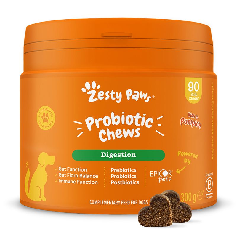 Zesty Paws Probiotic Chews Digestion - Pumpkin 90 Chews