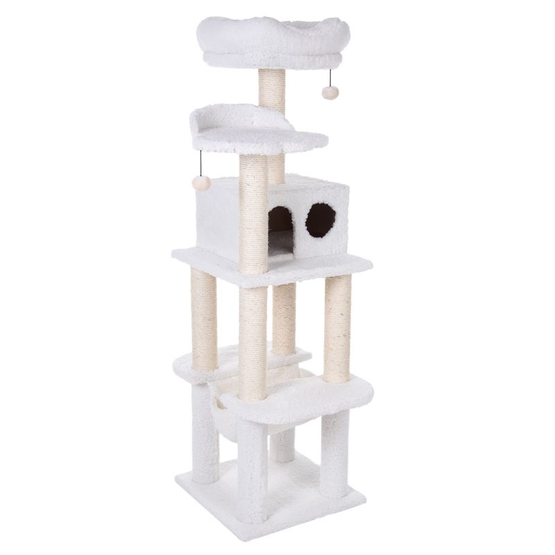 Fluffy II Cat Tree Wool White