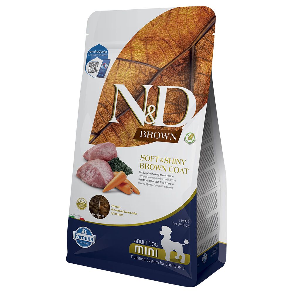N&D Brown Adult Mini Lamb, Carrot & Spirulina 2kg