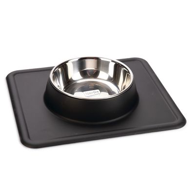 Karlie Stainless Steel Silicone Dex Dog Bowl 350ml, 14cm diameter Light Grey