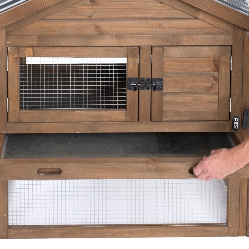 TIAKI Rabbit Hutch Attached Enclosure: 116 x 78 x 89.8 cm (L x W x H)