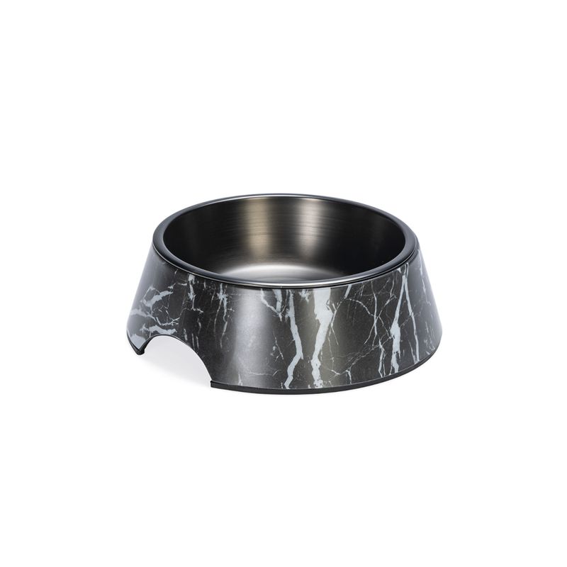 Designed by Lotte Marble Melamine Feeding Bowl - Black 350ml, diameter 17.5cm