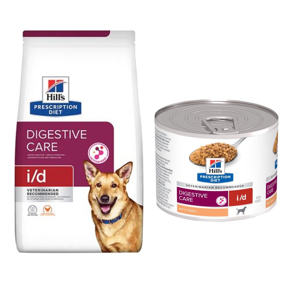 Hill's Prescription Diet Canine Dry Dog Food + 6 x 200g Wet Dog Food Free! i/d Low Fat Digestive Care - Chicken (6kg) + i/d Low Fat Digestive Care (6 x 200g)