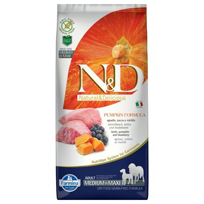 Farmina N&D Grain Free Pumpkin Adult Medium & Maxi with Lamb & Blueberry 12kg