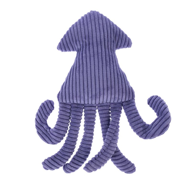 TIAKI Hook Corduroy Squid Dog Toy approx. 29 x 12 x 5 cm (L x W x H)