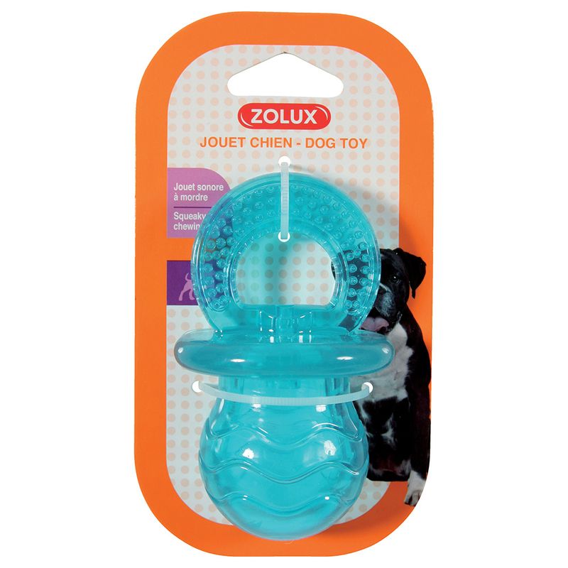 Zolux Pop Dummy Dog Toy – Blue 4.5 x 4.5 x 7.7cm (L x W x H)