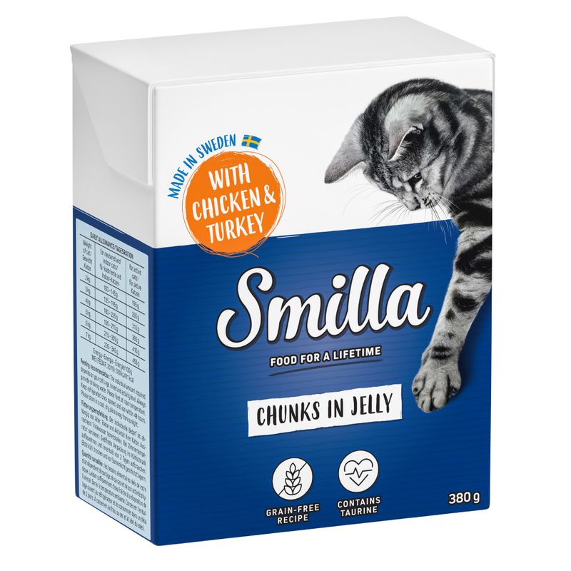 Smilla Chunks Tetra Pak Wet Cat Food Saver Pack 24 x 370g/380g Shrimps in Jelly (24 x 380g)