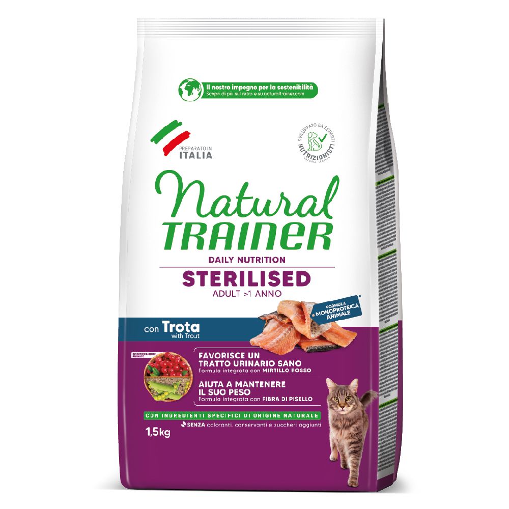 Natural Trainer Cat Sterilised with Trout 1.5kg