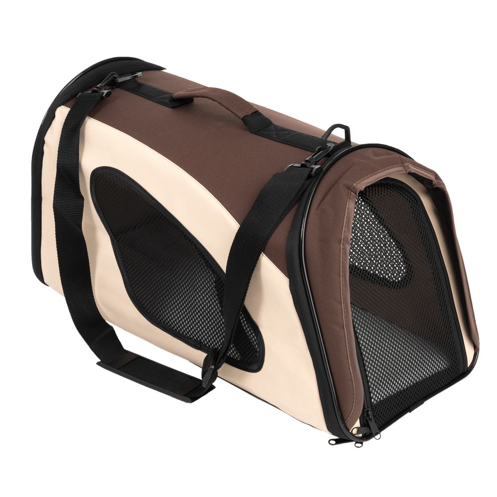 Pet Carrier Brown & Beige: 54 x 26 x 30cm (L x W x H)
