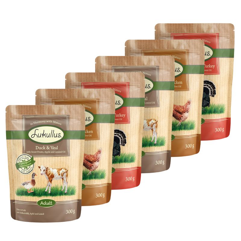 Lukullus Pouches Mixed Trial Pack 6 x 300g Mediterranean Mixed Trial Pack