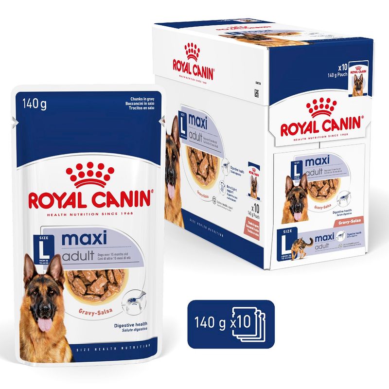 Royal Canin Maxi Adult in Gravy 10 x 140g